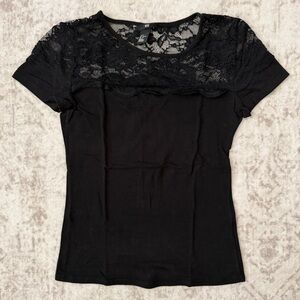 H&M Black Lace Top